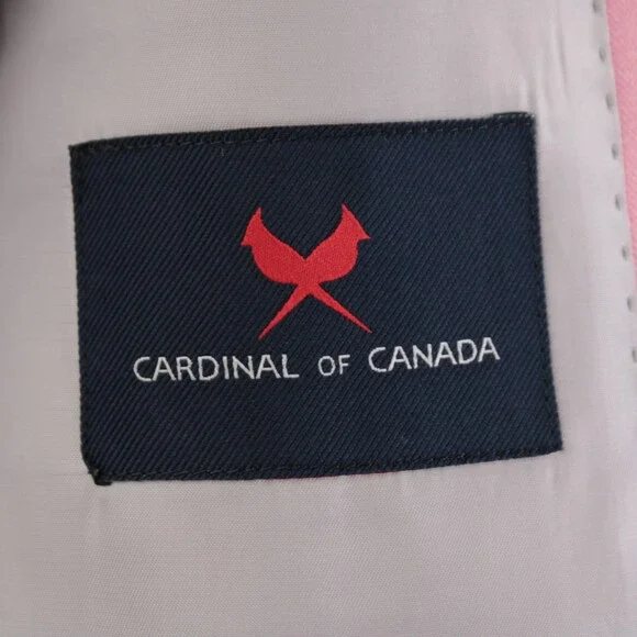 Cardinal of Canada NWT Wool / Silk Sport Coat Size 46R US In Pink Herringbone